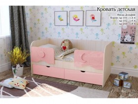 Соня Кровать детская 2 ящика 1.6 Розовый глянец в Кормиловке - kormilovka.katalogmebeli.com | фото