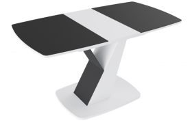 Стол обеденный «Гарда» Тип 1 (Белый/Стекло матовое черный графит) в Кормиловке - kormilovka.katalogmebeli.com | фото 5