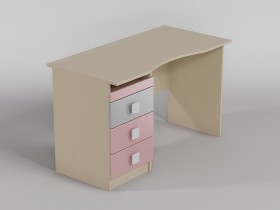 Стол (столешница с выемкой) Грэйси (Розовый/Серый/корпус Клен) в Кормиловке - kormilovka.katalogmebeli.com | фото