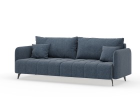 Валериан диван трёхместный прямой Синий, ткань RICO FLEX 101 в Кормиловке - kormilovka.katalogmebeli.com | фото 1