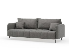 Валериан диван трёхместный прямой Стальной, ткань RICO FLEX 9292 в Кормиловке - kormilovka.katalogmebeli.com | фото