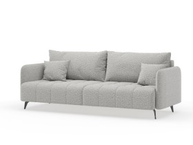 Валериан диван трёхместный прямой Светло-серый, ткань RICO FLEX 108 в Кормиловке - kormilovka.katalogmebeli.com | фото